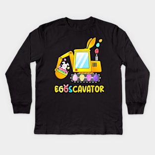 Easter Egg Hunt For Kids Toddlers Eggs Cavator Kids Long Sleeve T-Shirt